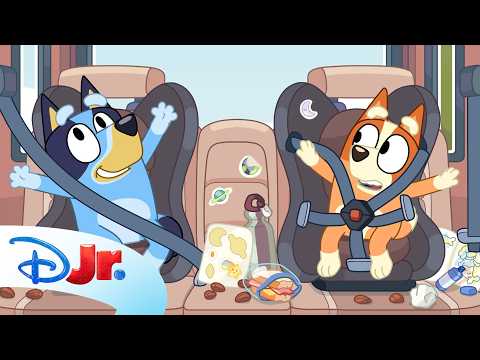 Bluey & Bingo Sing Flying Saucer in the Car with Mum! 💙🎵 | Bluey Minisode Flying Saucer |@disneyjr thumbnail