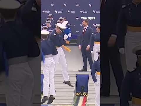 Vance CHEST BUMPS Air Force graduate at commencement #foxnews #news #us #fox thumbnail