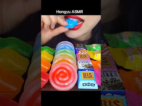 ASMR RAINBOW DESSERTS 직접 만든 무지개 디저트 얼린 닉클립 FROZEN NIK-L-NIP  #shorts #mukbang #먹방 #rainbow #hongyu thumbnail
