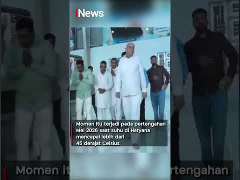 Viral! Pemimpin Spiritual India Jalan Bawa 2 AC, Suhu Tembus 45 Derajat Celsius #shorts thumbnail