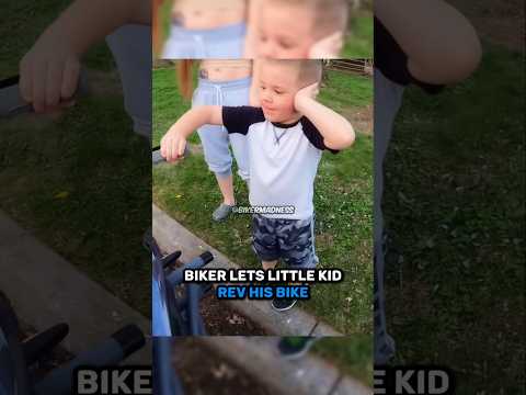 Biker Lets Little Kid Rev His Bike thumbnail