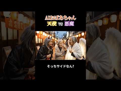 AIおばあちゃん 天使vs悪魔【#56】 #ai #aivideo #aishorts #shorts   #おばあちゃん #天使と悪魔 thumbnail