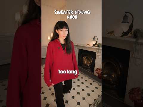 How to style a sweater that’s too big hack #shorts thumbnail