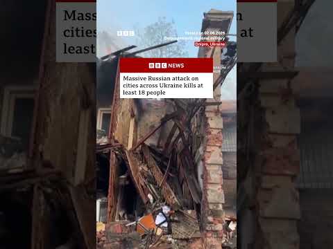 Russian attack on Ukraine kills at least 18 people. #BBCNews thumbnail