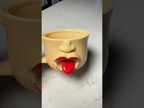 Tongue-Out Face Handmade Ceramic Mug ? thumbnail