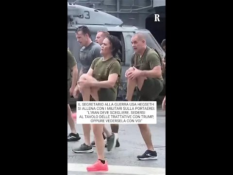 Il segretario alla guerra Usa Hegseth si allena con i militari sulla portaerei thumbnail