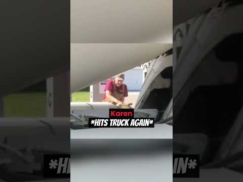 Old Karen Gets Karma After Hitting Truck #shorts thumbnail