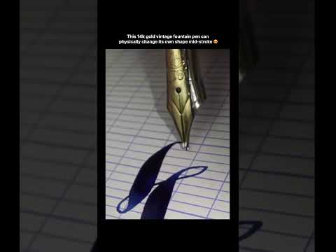 This 14k gold vintage fountain pen can physically change its own shape mid-stroke ? thumbnail
