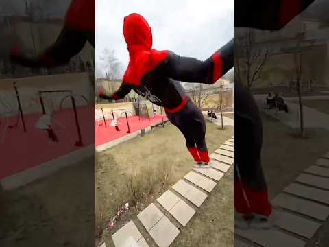 Spider-Man does a somersault😳 #spiderman thumbnail