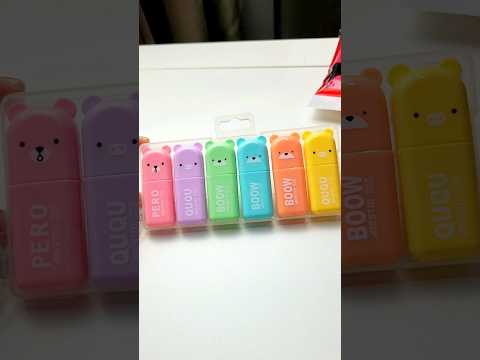 CUTEST Bear Highlighter Pens 🐻🖍 #stationery thumbnail