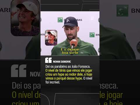DJOKOVIC ELOGIA JOÃO FONSECA! #shorts thumbnail
