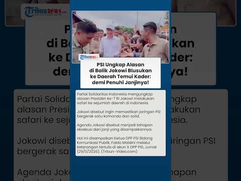 Di Balik Alasan Jokowi Blusukan Temui Kader PSI, Partai: Jangan Ditarik-tarik Konflik Masa Lalu thumbnail