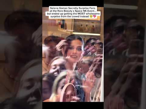 Her Reaction After Seeing the Crowd 🥹😭 #selenagomez #rarebeauty #london #fyp thumbnail