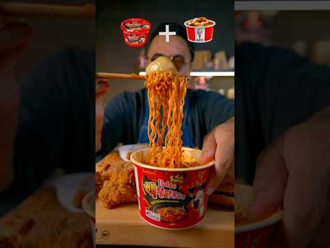 Buldak + KFC 🔥🔥🔥 #food #mukbang #shorts #challenge thumbnail