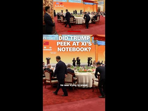 The internet thinks Trump peeked at Xi’s notebook thumbnail