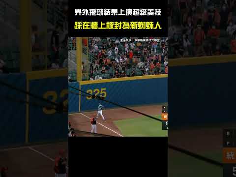 申皓瑋這球真的是太扯了 Outfielder Steps on the wall and catches the ball. #CPBL #中華職棒 #Baseball #申皓瑋 #郭阜林 thumbnail
