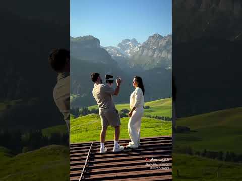 واو المنظر في سويسرا 🇨🇭🤯 #saraaalwari #غيث_مروان #حامل #ghaith_marwan #سويسرا #funny #سارة #مناظر thumbnail