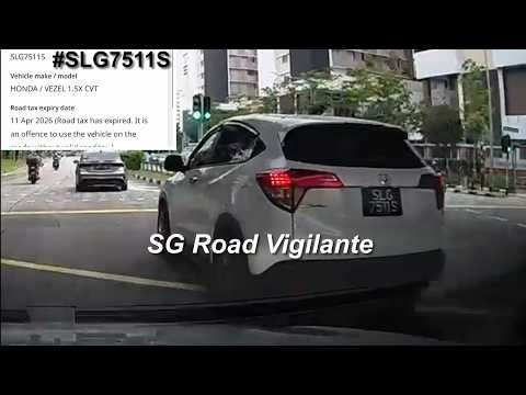 12may2026   #SLG7511S honda vezel with expired road tax driving straight on a turn right only lane thumbnail
