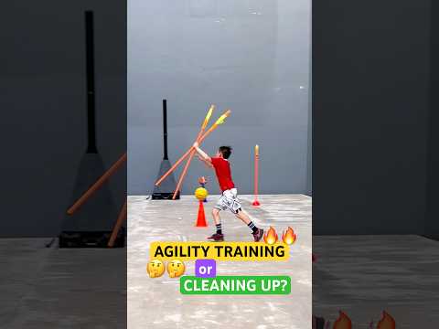 AGILITY TRAINING x CLEANING UP 🤣 RUN!! RUN!! RUN!! 🔥 TRY THIS #shorts #speedandagility #speedup thumbnail