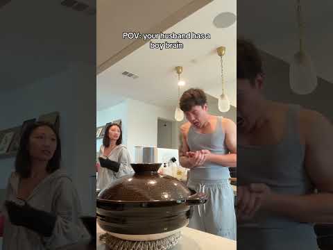 Grown man boy brain 🙄 #couple #couplecomedy #shorts thumbnail