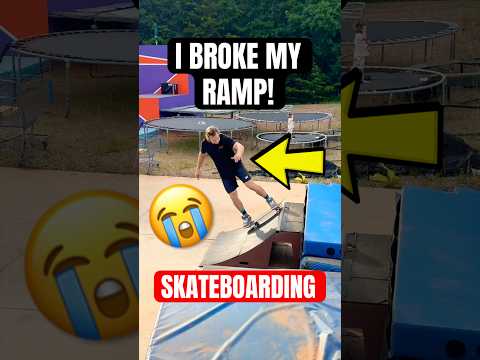 I BROKE MY RAMP LEARNING TO SKATEBOARD 😭 thumbnail