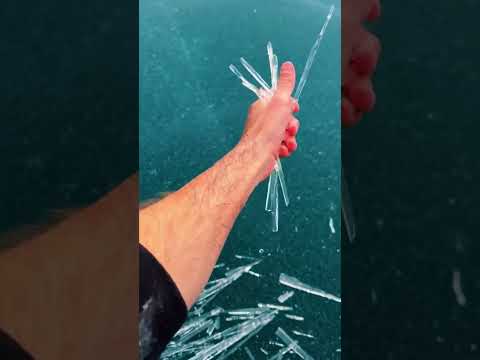Frozen Lake Mystery… These Ice Crystals Shards Float Like Glass thumbnail