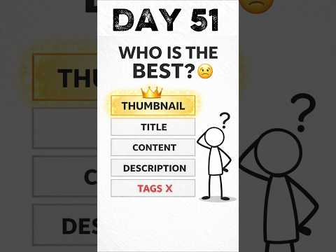 Who is the Best? Thumbnail vs Title vs Tags ? Day 51 #mission1mwithyou #youtubeshorts thumbnail