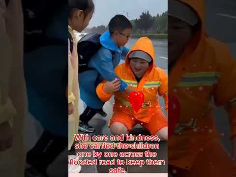 The sanition worker cleared the water..opened a path of kindness for the children#short,#help,#love thumbnail