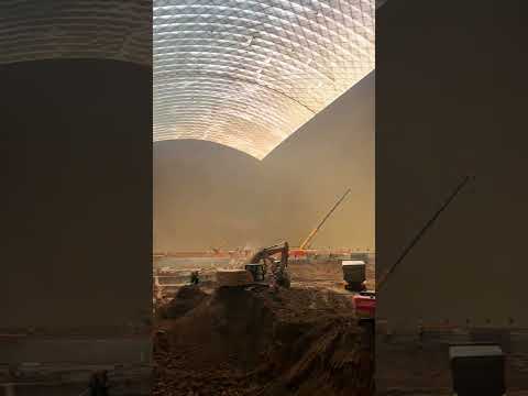 Construction of the foundation under bubble wrap- Good tools and machinery make work easy thumbnail