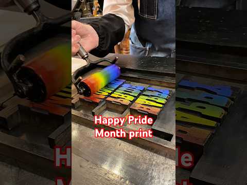 Howard makes a large rainbow letterpress print at the Sacramento History Museum for Pride Month thumbnail