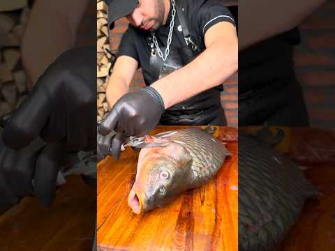 Cooking common carp with rice recipe🐟🐬🍚🔥#shorts #food #fish #seafood thumbnail