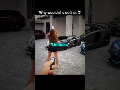 She turned into a course seller 💀 #shorts #lamborghini thumbnail
