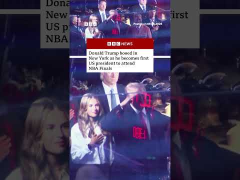 Trump booed in New York as he becomes first US president to attend NBA Finals. #BBCNews thumbnail