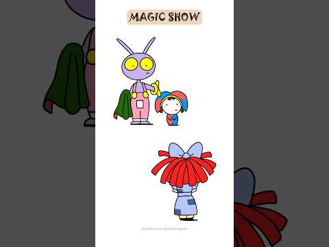 WOW! CUTE!😂POMNI & JAX FUNNY MAGIC ILLUSION TRICK REVEALED🤩#magic #tricks #viral #reaction #illusion thumbnail