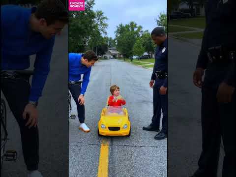 kindness cop 🚓 instant smile with a tiny driver license #kindness #policestop #shorts thumbnail