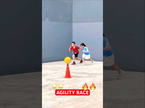 AGILITY RACE 🔥 LUNGES ⭐️ RUN FAST 💫 WHO WINS?! #shorts #speedandagility #challenge thumbnail