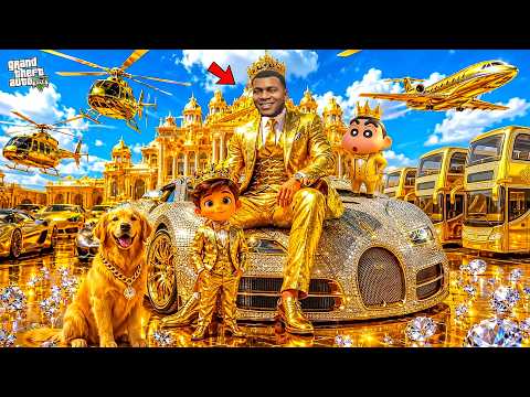 FRANKLIN Become The BILLIONAIRE!!! Diamond & Gold in GTA 5 in Telugu | SHINCHAN and CHOP thumbnail