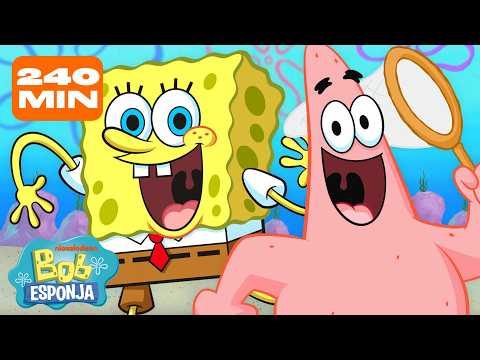 Bob Esponja | ¡4 HORAS de Bob Esponja en Fondo de Bikini 🧽 | Bob Esponja en Español thumbnail