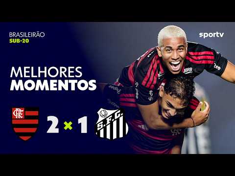 FLAMENGO 2 X 1 SANTOS | MELHORES MOMENTOS | BRASILEIRÃO SUB-20 2026 | sportv thumbnail