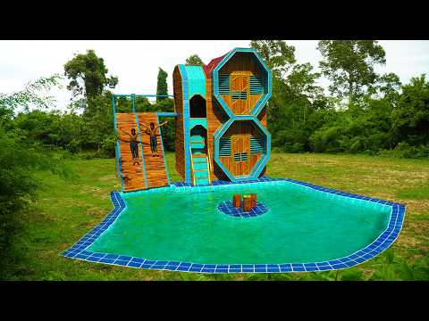 IMPOSSIBLE Swimming Pool Build With Only Primitive Tools thumbnail