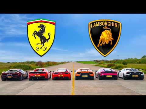 Ferrari v Lambo: who’s FASTEST in a DRAG RACE? thumbnail