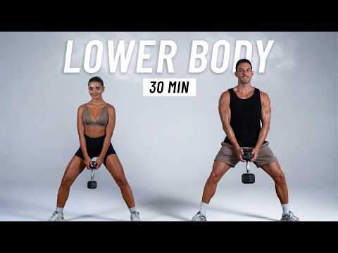 30 Min Lower Body Dumbbell Workout for Strong Legs & Glutes at Home thumbnail