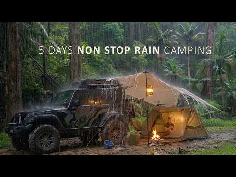 5 Days of SOLO RAIN Camping 🌧️ 5 different tent shelters, 5 locations | Sleep, Study, Work ASMR thumbnail
