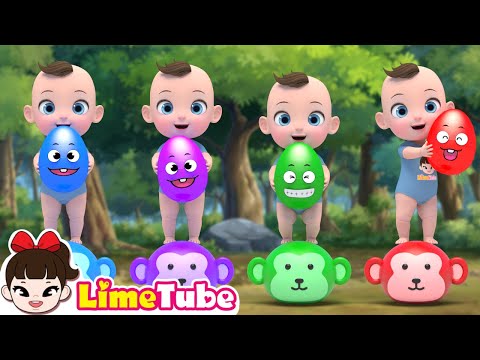 🍌 Ovos Surpresa Divertidos 🥚 ABC em Inglês 🎶 Cinco Macaquinhos Pulando na Cama | LimeTube thumbnail