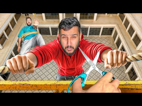 علقت العيال برافعه واخر شخص يطيح يفوز!🔥 thumbnail