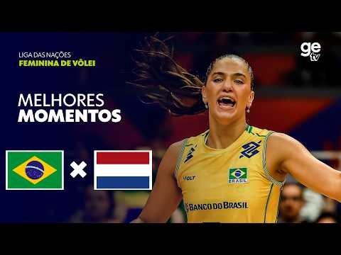BRASIL 3 X 1 HOLANDA | MELHORES MOMENTOS | LIGA DAS NAÇÕES FEMININA DE VÔLEI 2026 | ge tv thumbnail