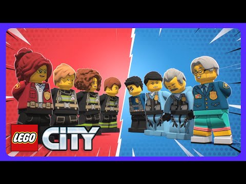 LEGO City - ¡Policía vs. Bomberos: El Gran Duelo! 🏆 | Dibujos Infantiles | WildBrain Niños thumbnail