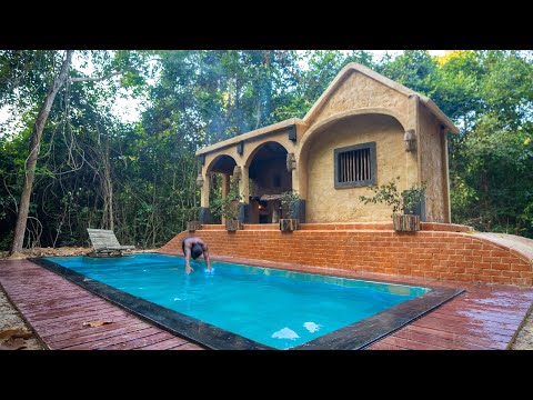 Build the most Beautiful Swimming Pool Villa in the Deep Jungle By Ancient Skills thumbnail
