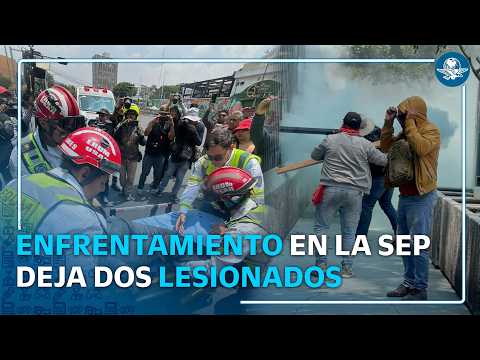 CNTE irrumpe en la SEP, provoca daños y deja policías lesionados en CDMX thumbnail