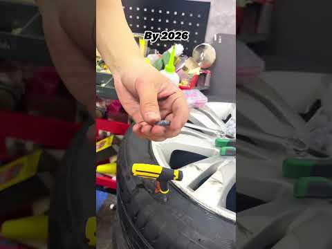 Stay in control on the road 🛞 Fix punctures without stopping your journey.#CarRepairHack #TireFix 🚗 thumbnail